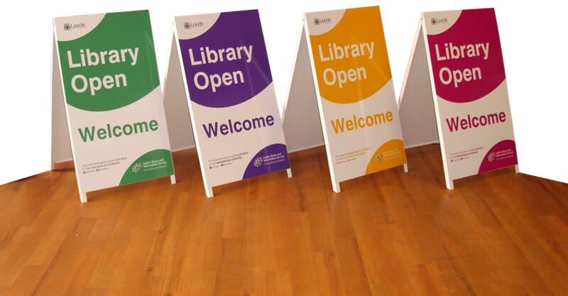 An image of a-frame signage.